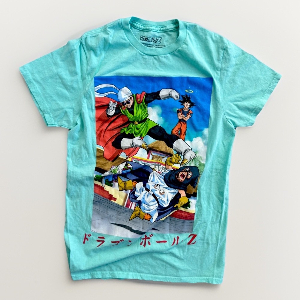 Dragon Ball Z Great Saiyaman Goku Graphic T Shirt Mint Green Size S Anime
